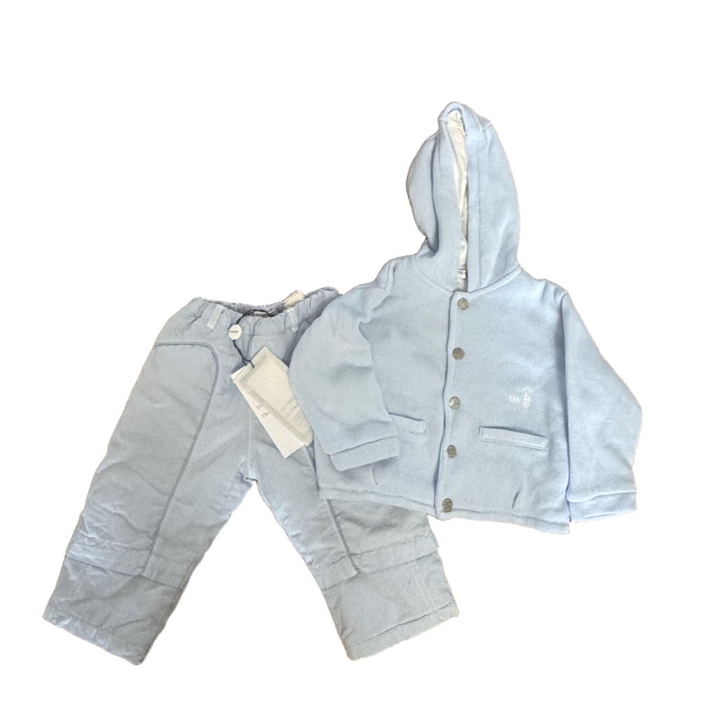 Tru Trussardi Baby Boys 12M‎ Blue Hooded Jacket & Pants Outfit Set NWT